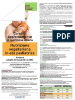Locandina Corso SINVE Ancona novembre 2013 "Nutrizione vegetariana in età pediatrica"
