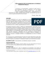 COMPORTAMIENTOS RELACIONADOS CON LA ACCESIBILIDAD AL SISTEMA DE TRANSPORTE PÚBLICO