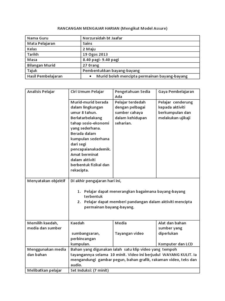 RPH 2 Contoh | PDF | Seni