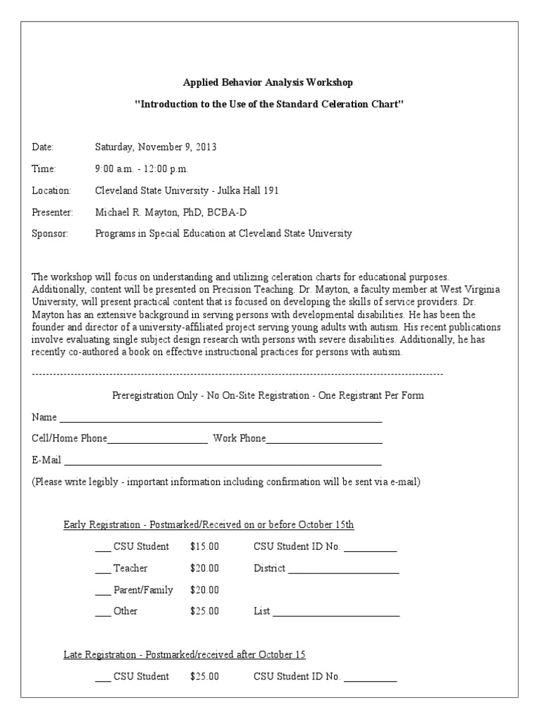 Applied behavior analysis workshop introduction to the use of the
