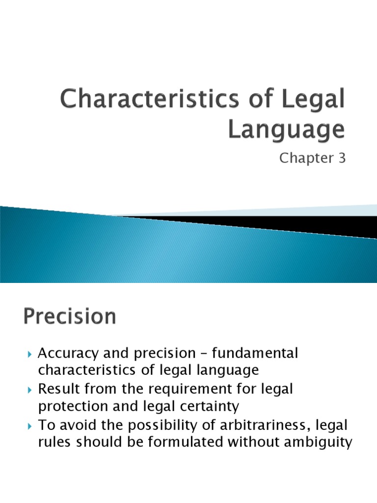 Characteristics of Legal Language13 | PDF | Judgment (Law) | Jurisprudence