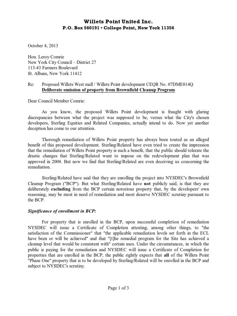 Letter Brownfield Application PDF