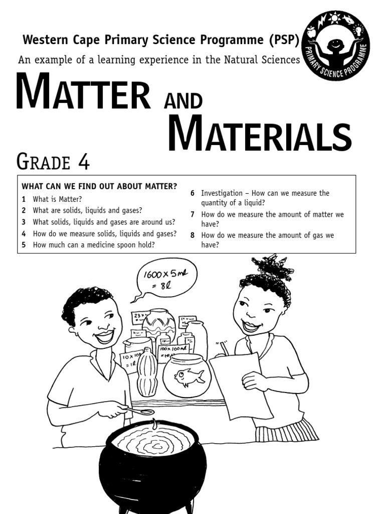 matter and materials grade 4 english pdf litre matter