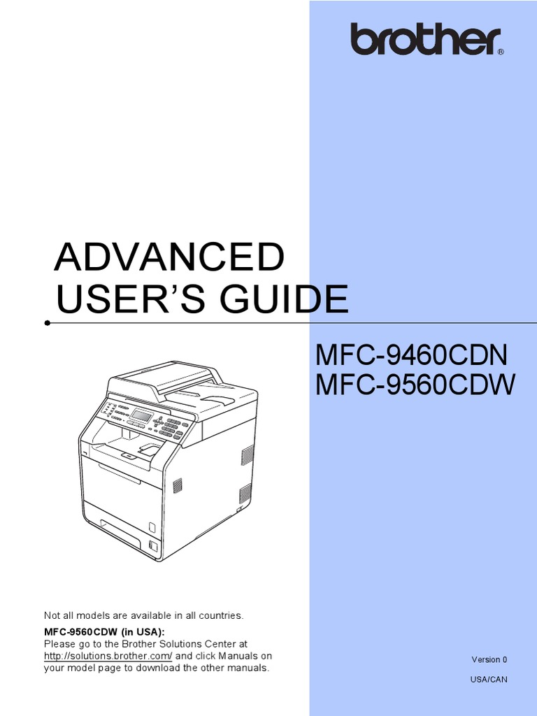 Brother MFC9460CDN MFC9560CDW Color Multifunction printer users