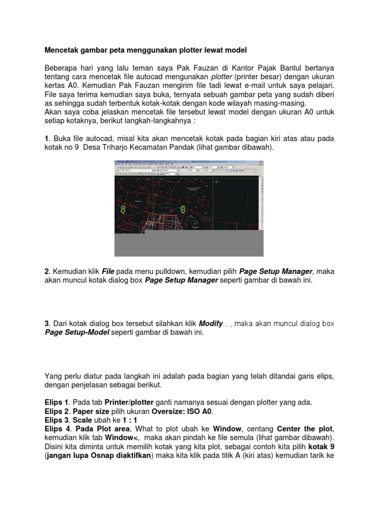 Mencetak Gambar Peta Menggunakan Plotter Lewat Model | PDF
