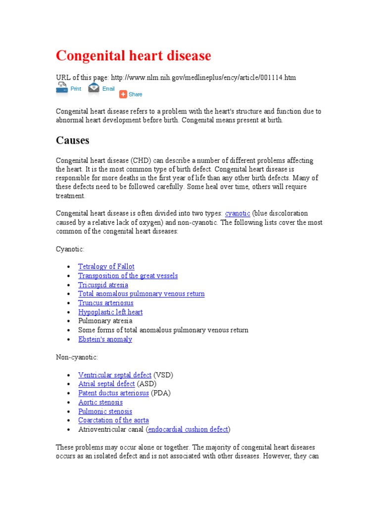 Congenital Heart Disease | PDF | Congenital Heart Defect | Heart