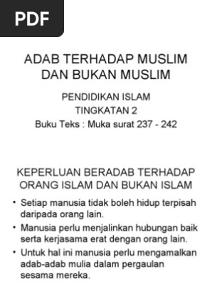 Adab Terhadap Muslim Dan Bukan Muslim Pdf