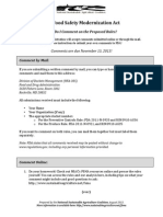 Instructions for Submitting Comments on the Food Safety Modernization Act