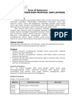 TOR Penulisan Proposal Dan Laporan