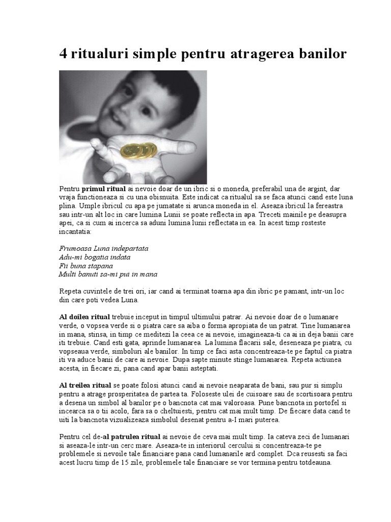 4 Ritualuri Simple Pentru Atragerea Banilor