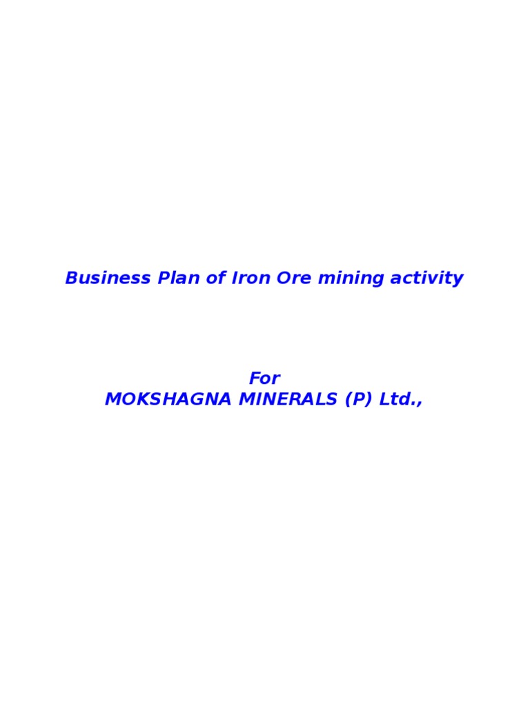 Iron Ore Mining Business Plan | PDF | Surface Mining | Mining