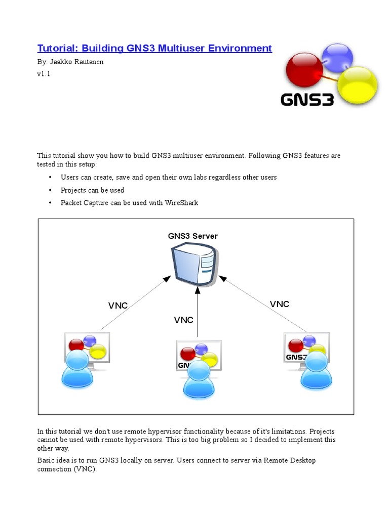 GNS3 Multiuser Environment Setup Guide | PDF | Remote Desktop Services ...