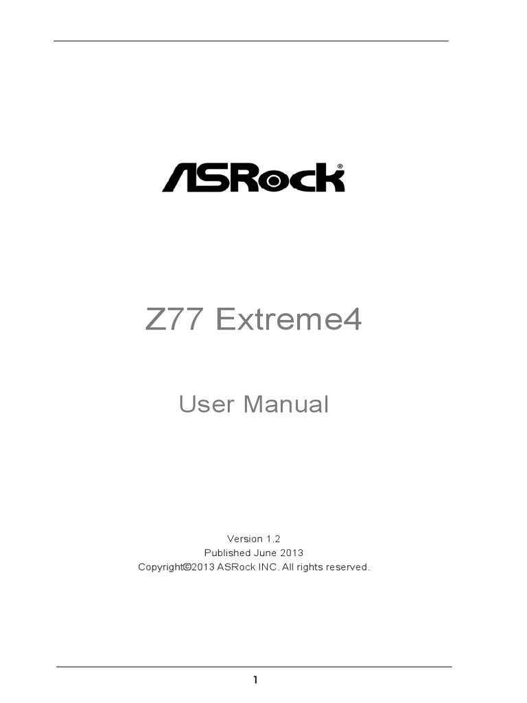 Z77 Extreme4 Manual de Usuario (Inglés) | Electronic Engineering