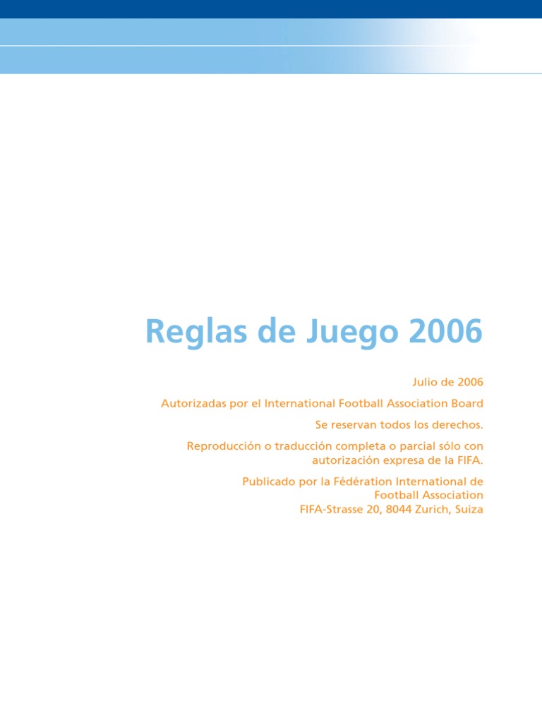 Reglamento Oficial de La FIFA | PDF | Árbitro | Asociación de Futbol