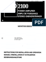 2100 Power AmplifPower Amplifierier - English Manual