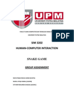 Human Computer Interaction Assignment - Snake Game