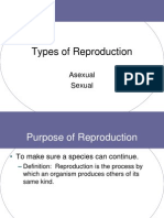 Types of Reproduction: Asexual Sexual