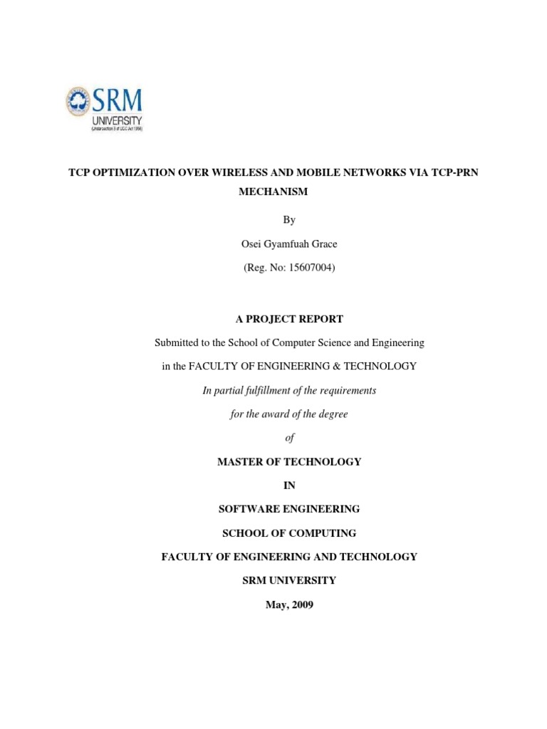 TCP-PRN for Wireless Network Optimization | PDF | Network Congestion ...