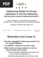 Addressing Model For Router Interfaces in Ad Hoc Networks