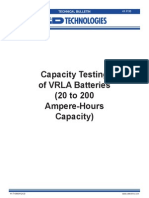 Capacity Testtin VLRA Batteries