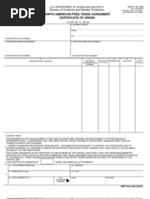 Certificate of Origin