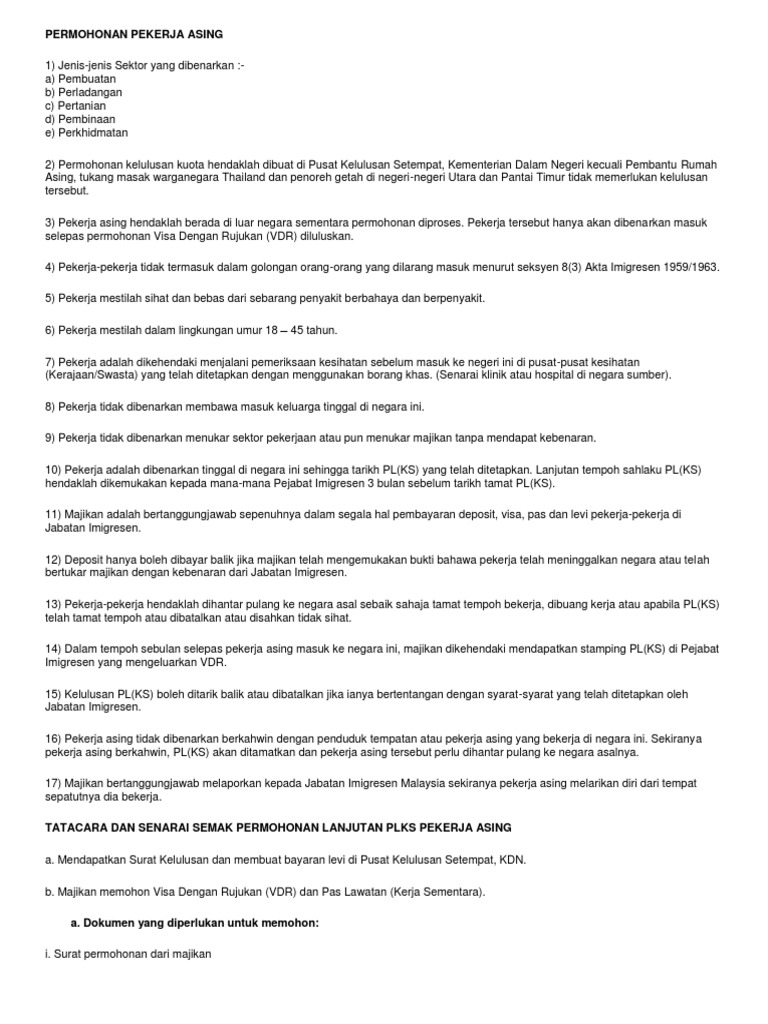 Permohonan Pekerja Asing  PDF