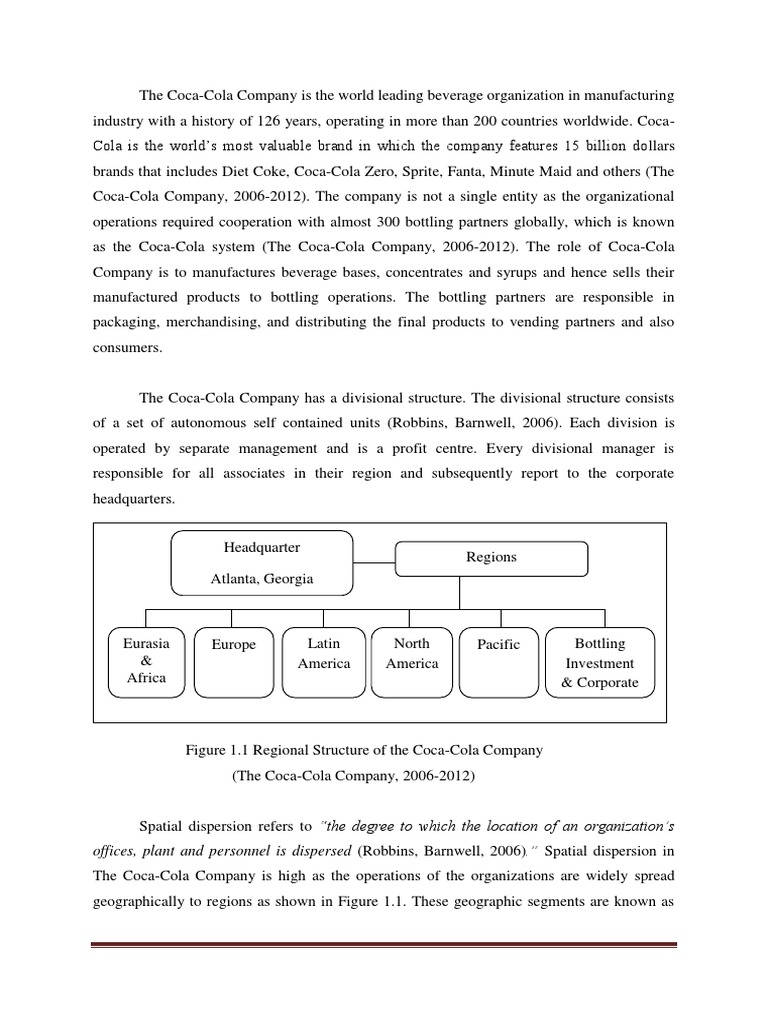 Coca Cola Organisational Structure
