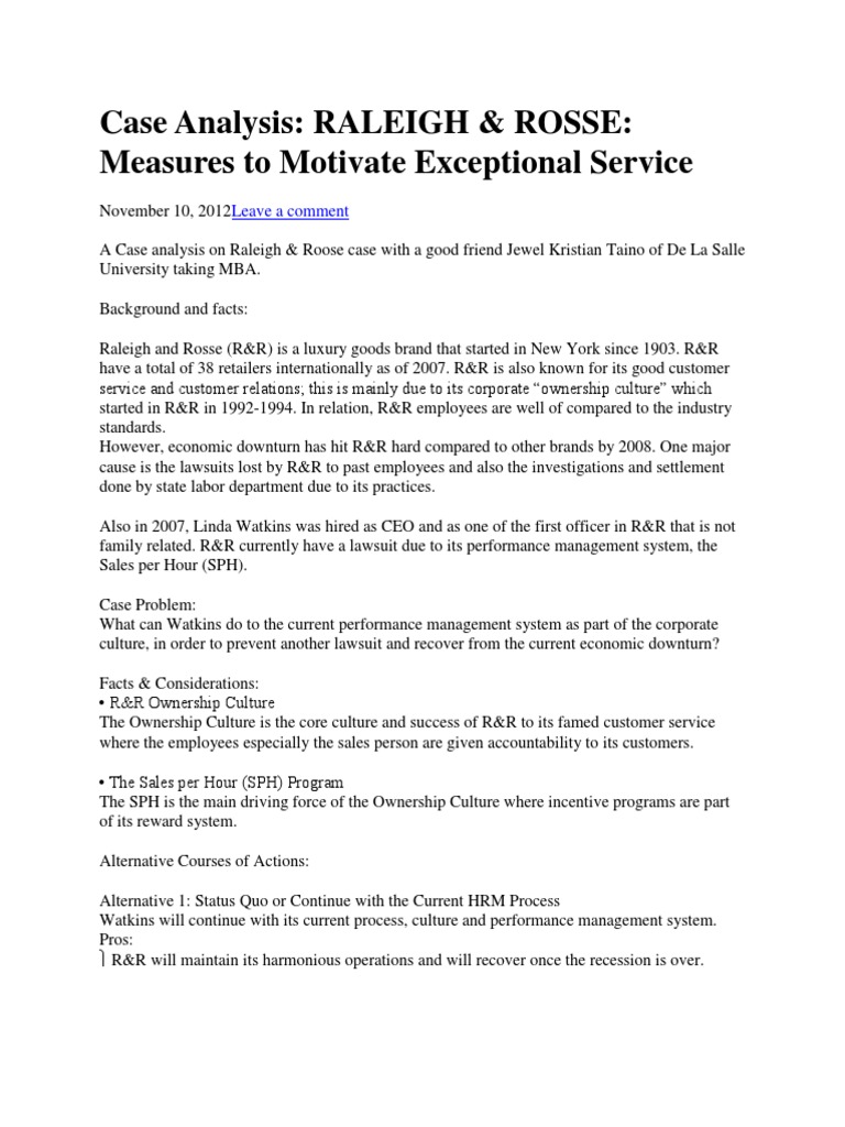 Reed supermarket case analysis image
