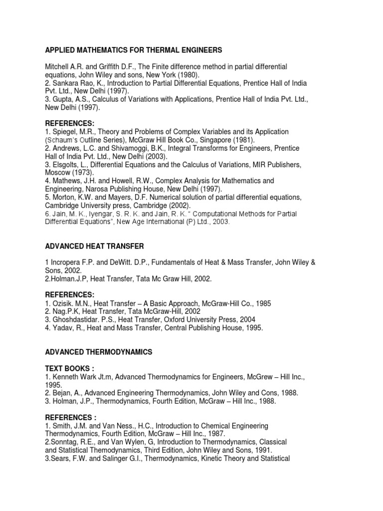 Thermal Engineering Reference Texts | PDF | Partial Differential ...