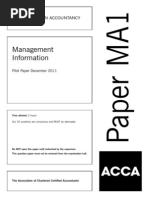 ACCA MA1 Specimen Exam Paper | PDF | Cost Of Goods Sold | Inventory