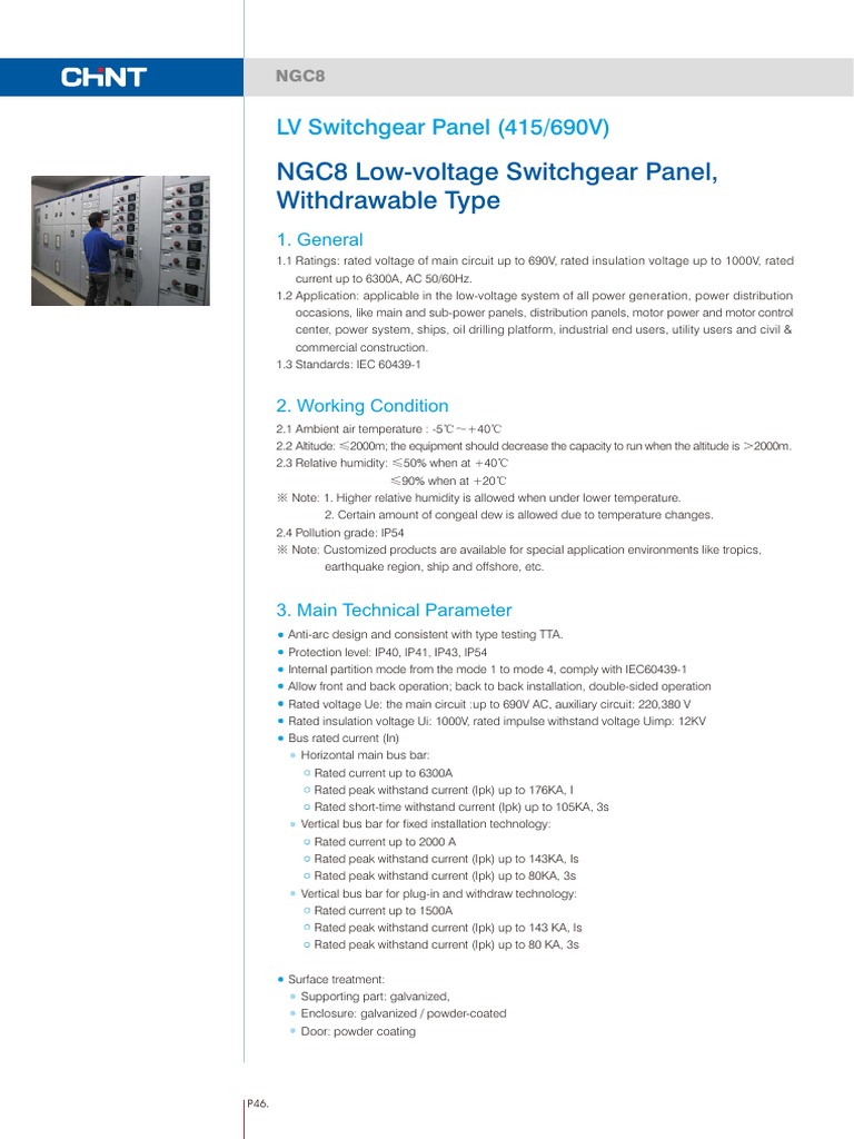 Low-Voltage Switchgear Guide | PDF | Insulator (Electricity) | Door