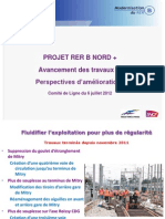 Presentation Du Projet RER B Nord Plus Par La SNCF Et RFF Au Comite de Ligne RER B Du 6 Juillet 2012