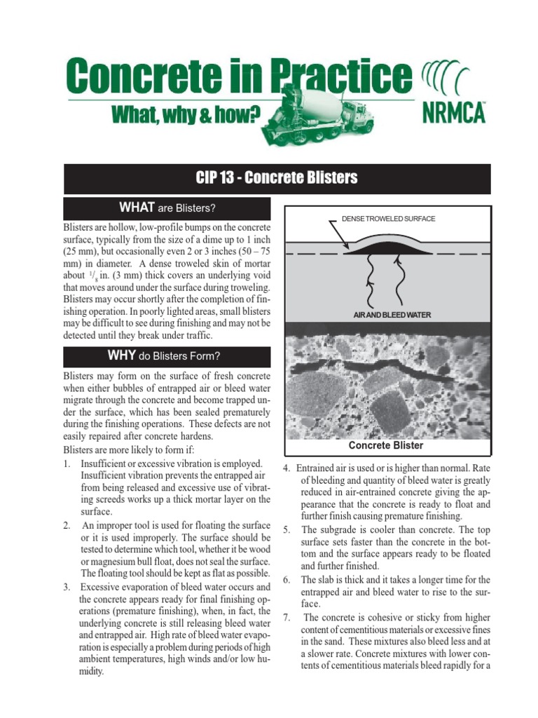 concrete blisters Evaporation Concrete