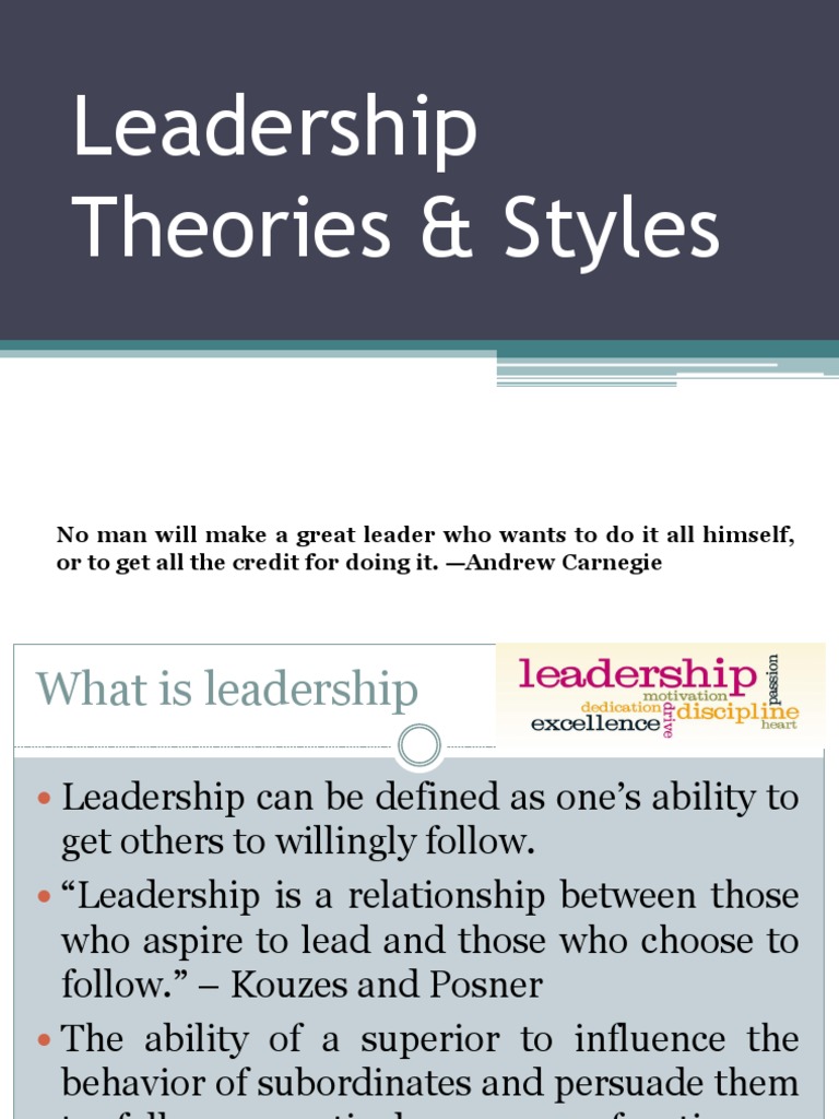 Leadership Theories & Styles PDF Leadership Sociological Theories