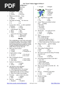 Soal Tryout Bahasa Inggris SD Kelas 6