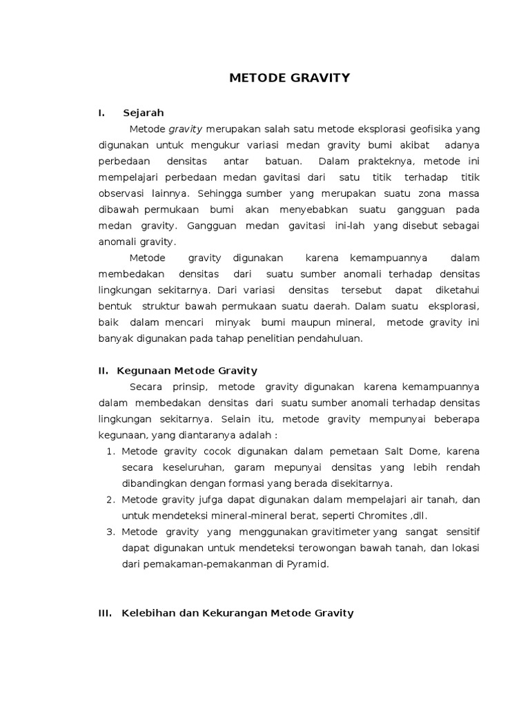 Metode Gravitasi | PDF