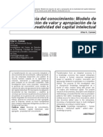 Gerencia Del Conocimiento Modelo de Creacion de Valor y Apropiacion de La