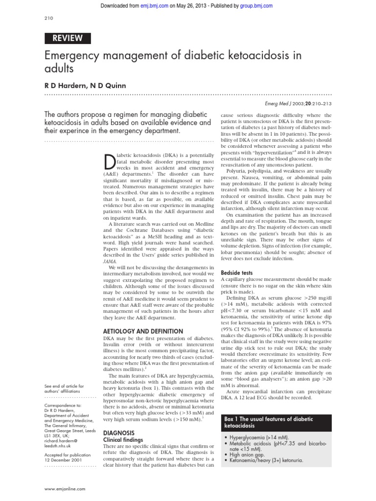 Emergency Management of Diabetic Ketoacidosis | PDF | Self-Improvement