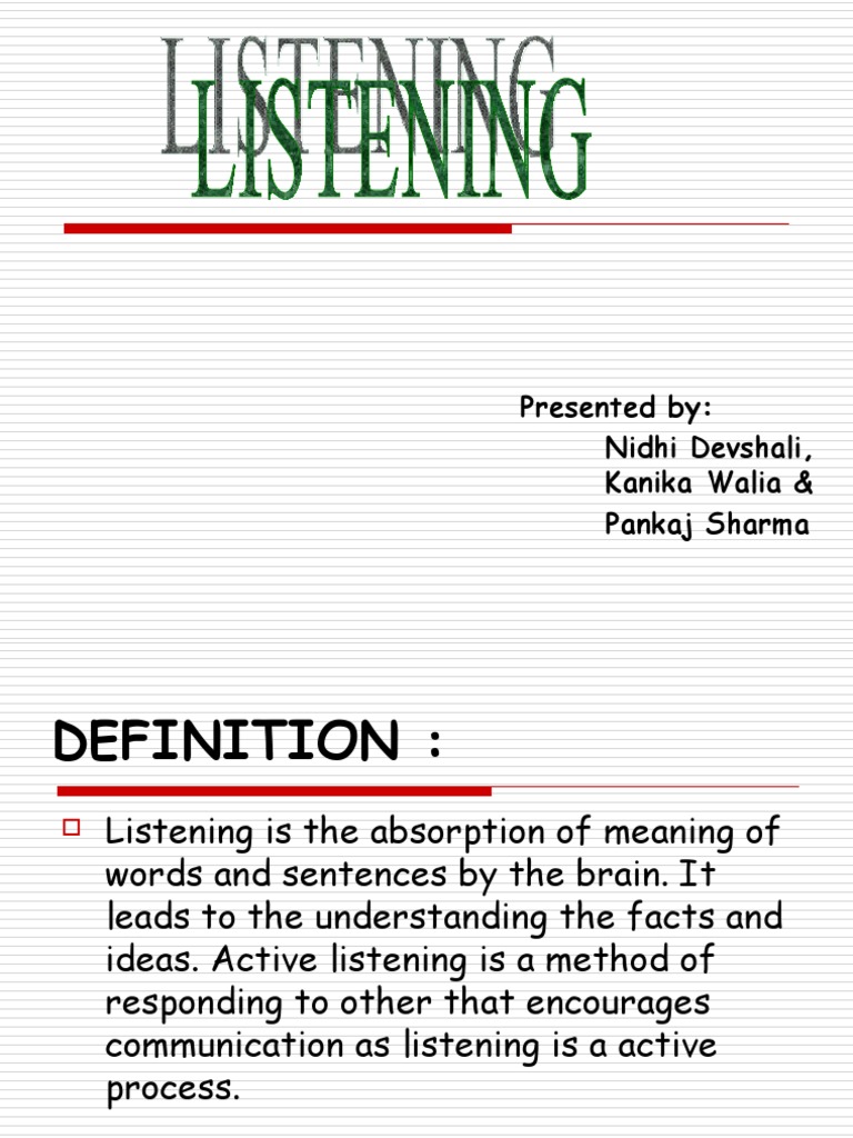 Effective Listening Skills Guide | PDF