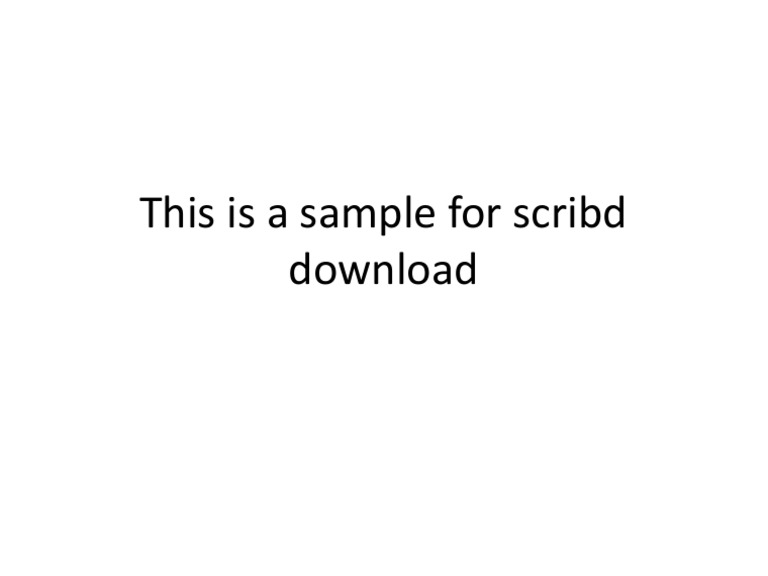 Sample Document for Scribd Download | PDF