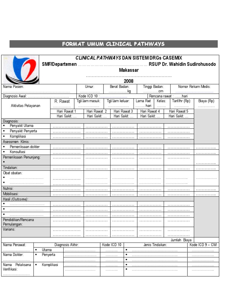 Format Jalur Klinis RS Wahidin Makassar | PDF