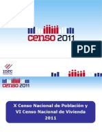 X Censo Nacional de Población y VI Censo Nacional de Vivienda 2011