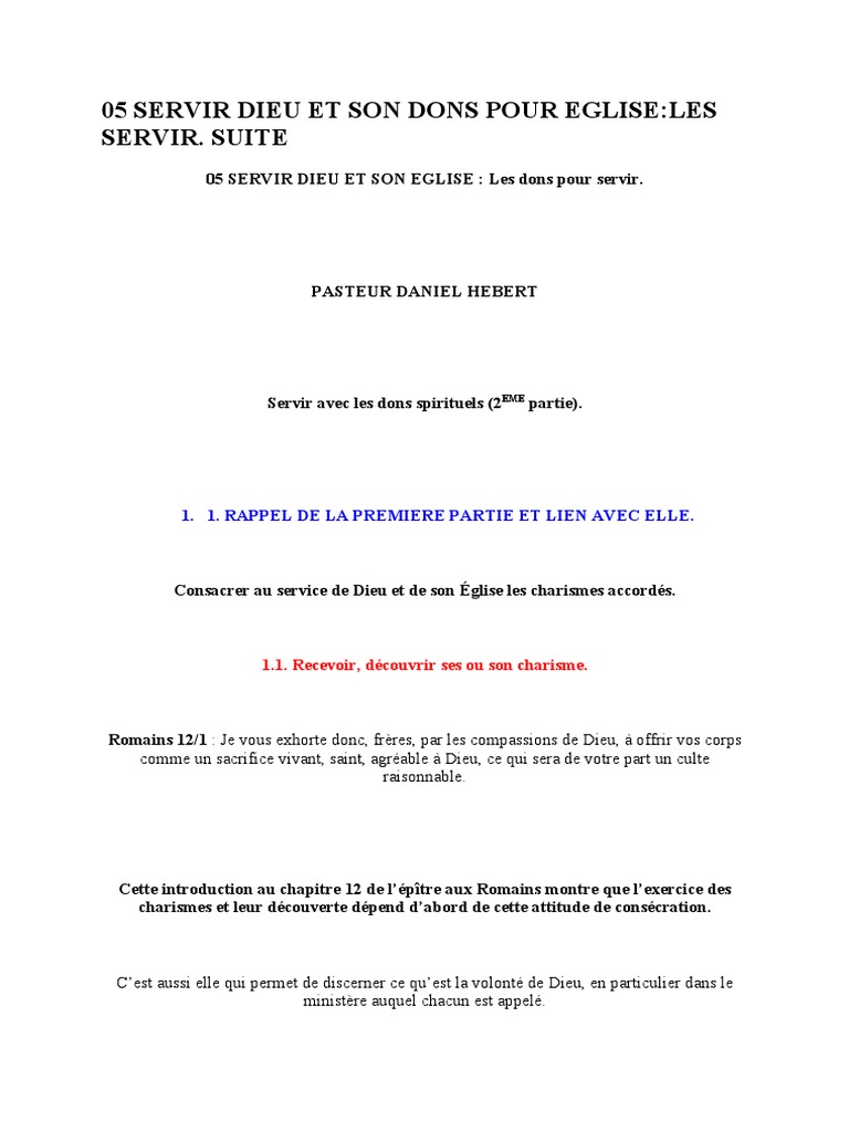 Aspirez Aux Dons Spirituels Kenneth Hagin Pdf 05 Servir Dieu Et Son Dons Pour Eglise | PDF | Saint-Esprit | La compassion