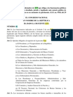 Ley no. 82-79, del 16 de diciembre de 1979 que obliga a los funcionarios públicos a levantar un inventario detallado, jurado y legalizado ante notario público de los bienes que constituyen en ese momento su patrimonio