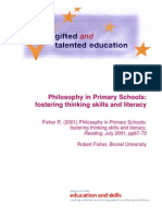 Philosophy in Primaries Fostering Thinking Skills and Literacy