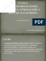 Uloga Geoinformacionih Sistema U Upravljanju U Slučaju Katastrofa