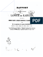 Tha Mazirth - Reinaud - Rapport Sur Un Essai de Grammaire de La Langue Des Kabyles 1857