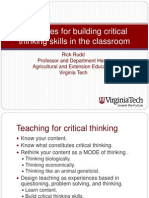Strategies For Building Critical Thinking Skills in The Classroom Critical Thinking Pres Nebraska 2009