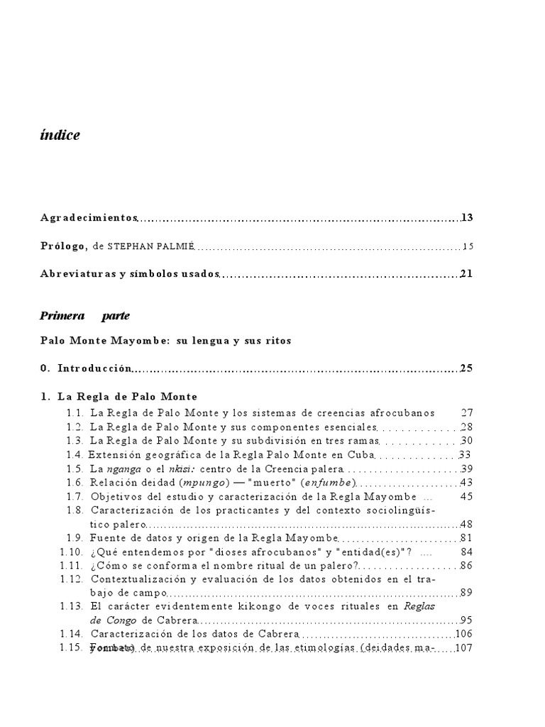 Lengua y Ritos Del Palo Monte Mayombe | PDF