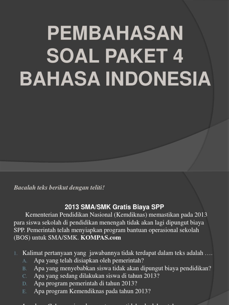 Soal Unsur Intrinsik